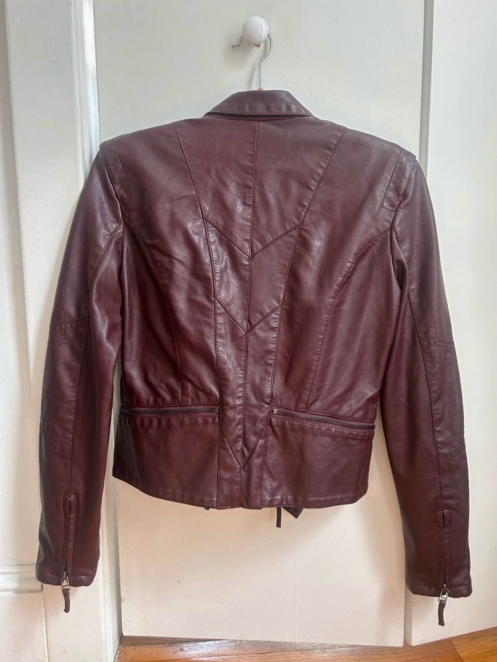 Blank NYC Wine Leather Zip Jacket - Picture 2 of 3